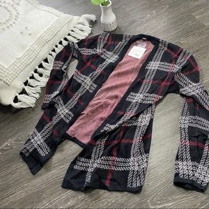 Red and Black Plaid Buffalo Plaid Cardigan